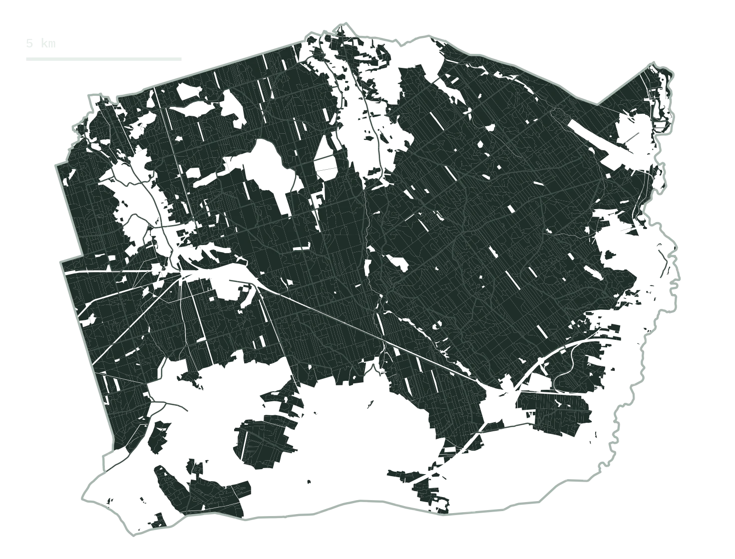 Map of Nadleśnictwo Węgliniec: forest stands, fire access roads and the district boundary
